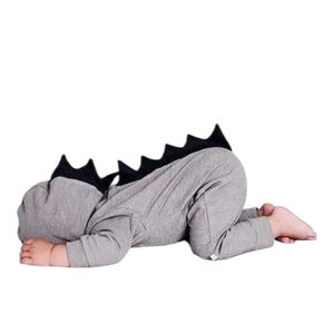 Peninsula Baby Unisex 90 2T Dinosaur Costume Coverall Jumpsuit Full Zip Gray NWT